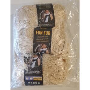 FUN FUR Knitting Eyelash Yarn 3 Skeins of Color #124 Champagne Lot # 62131